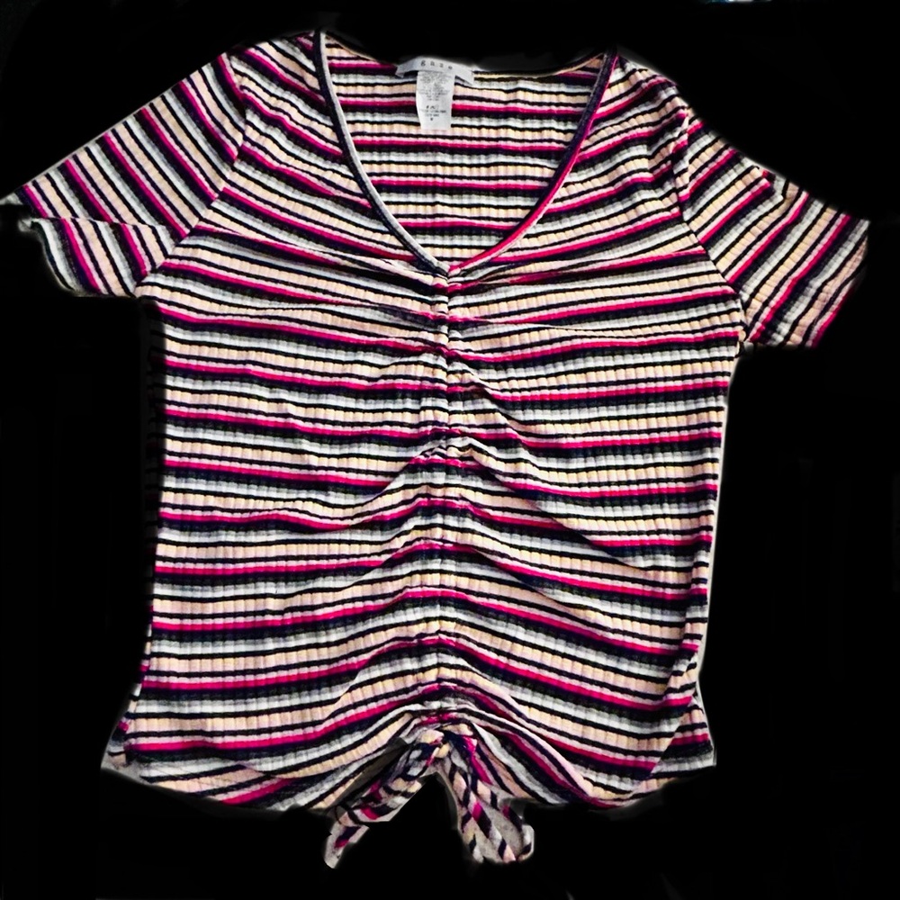 Gaze Striped V-Neck Vintage top